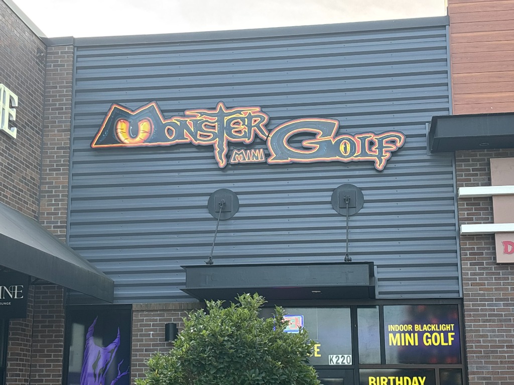 Monster Mini Golf Storefront Sign
